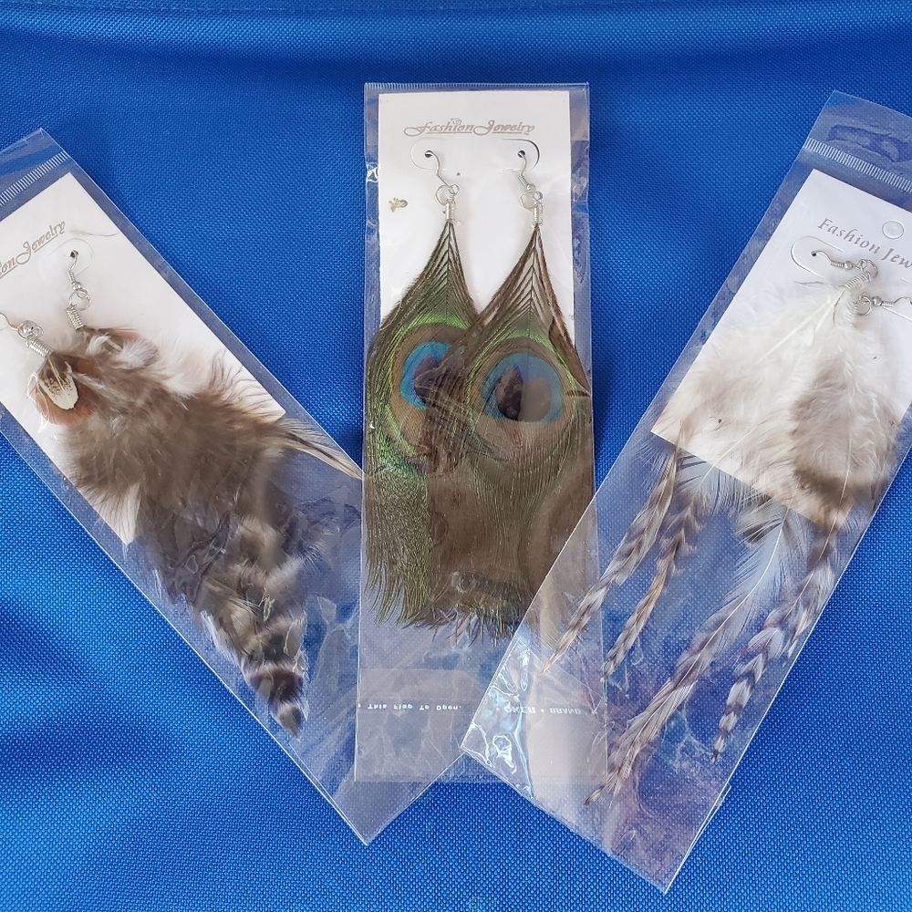 Fashion Jewelry Feather Peacock Earrings